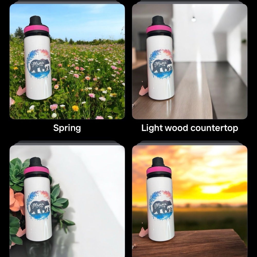 White and Pink Insulated Water Bottle